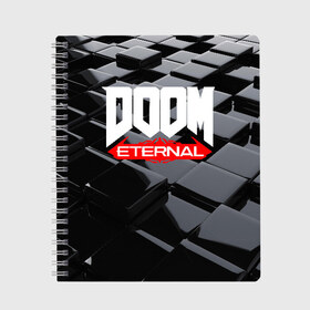 Тетрадь с принтом Doom Blocks , 100% бумага | 48 листов, плотность листов — 60 г/м2, плотность картонной обложки — 250 г/м2. Листы скреплены сбоку удобной пружинной спиралью. Уголки страниц и обложки скругленные. Цвет линий — светло-серый
 | cacodemon | doom | eternal | вечность | вечный | дум | итёрнал | какодемон | этернал