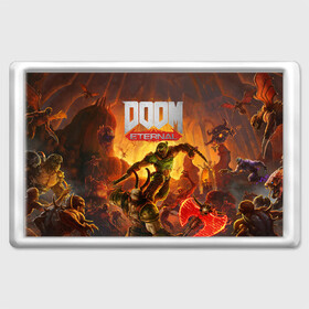 Магнит 45*70 с принтом Doom , Пластик | Размер: 78*52 мм; Размер печати: 70*45 | cacodemon | doom | eternal | вечность | вечный | дум | итёрнал | какодемон | этернал