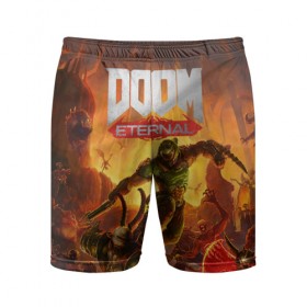 Мужские шорты 3D спортивные с принтом Doom ,  |  | Тематика изображения на принте: cacodemon | doom | eternal | вечность | вечный | дум | итёрнал | какодемон | этернал