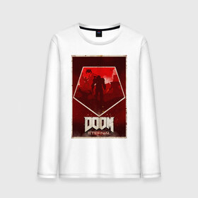 Мужской лонгслив хлопок с принтом Doom , 100% хлопок |  | cacodemon | doom | eternal | вечность | вечный | дум | итёрнал | какодемон | этернал