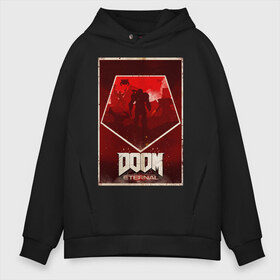 Мужское худи Oversize хлопок с принтом Doom , френч-терри — 70% хлопок, 30% полиэстер. Мягкий теплый начес внутри —100% хлопок | боковые карманы, эластичные манжеты и нижняя кромка, капюшон на магнитной кнопке | cacodemon | doom | eternal | вечность | вечный | дум | итёрнал | какодемон | этернал