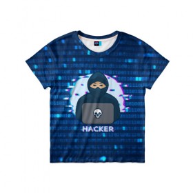 Детская футболка 3D с принтом Хакер , 100% гипоаллергенный полиэфир | прямой крой, круглый вырез горловины, длина до линии бедер, чуть спущенное плечо, ткань немного тянется | hacker | hacknet | взлом | виртуальность | кибер | киберпанк | программист | хакер