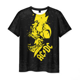 Мужская футболка 3D с принтом AC/DC HIGH VOLTAGE , 100% полиэфир | прямой крой, круглый вырез горловины, длина до линии бедер | Тематика изображения на принте: ac dc | acdc | high voltage | music | rock | skull | группа | молния | музыка | музыканты | рок | череп