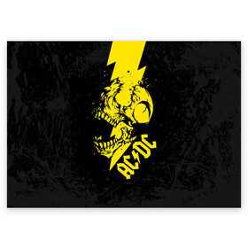 Поздравительная открытка с принтом AC/DC HIGH VOLTAGE , 100% бумага | плотность бумаги 280 г/м2, матовая, на обратной стороне линовка и место для марки
 | Тематика изображения на принте: ac dc | acdc | high voltage | music | rock | skull | группа | молния | музыка | музыканты | рок | череп
