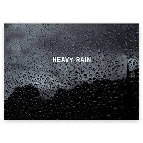 Поздравительная открытка с принтом Heavy Rain , 100% бумага | плотность бумаги 280 г/м2, матовая, на обратной стороне линовка и место для марки
 | Тематика изображения на принте: дождь | жертва | капает | капли | ливень | мастер | оригами | складывать