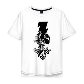 Мужская футболка хлопок Oversize с принтом AC/DC HIGH VOLTAGE , 100% хлопок | свободный крой, круглый ворот, “спинка” длиннее передней части | ac dc | acdc | high voltage | music | rock | skull | группа | молния | музыка | музыканты | рок | череп