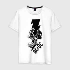 Мужская футболка хлопок с принтом AC/DC HIGH VOLTAGE , 100% хлопок | прямой крой, круглый вырез горловины, длина до линии бедер, слегка спущенное плечо. | Тематика изображения на принте: ac dc | acdc | high voltage | music | rock | skull | группа | молния | музыка | музыканты | рок | череп