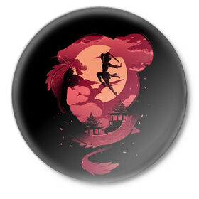 Значок с принтом Princess Mononoke ,  металл | круглая форма, металлическая застежка в виде булавки | ghibli | hayao miyazaki | hime | miyazaki | mononoke | princess | studio | ашитака | гибли | минни | миядзаки | мононоке | моро | фентези