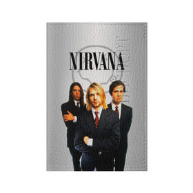 Обложка для паспорта матовая кожа с принтом Nirvana , натуральная матовая кожа | размер 19,3 х 13,7 см; прозрачные пластиковые крепления | 90 | alternative | crimson | david grohl | foo fighters | grunge | kurt cobain | music | nirvana | rip | rock | smile | гранж | группа | девяностые | курт кобейн | музыка | нирвана | рок