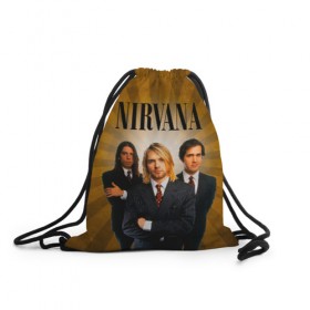 Рюкзак-мешок 3D с принтом Nirvana , 100% полиэстер | плотность ткани — 200 г/м2, размер — 35 х 45 см; лямки — толстые шнурки, застежка на шнуровке, без карманов и подкладки | 90 | alternative | crimson | david grohl | foo fighters | grunge | kurt cobain | music | nirvana | rip | rock | smile | гранж | группа | девяностые | курт кобейн | музыка | нирвана | рок