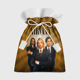 Подарочный 3D мешок с принтом Nirvana , 100% полиэстер | Размер: 29*39 см | 90 | alternative | crimson | david grohl | foo fighters | grunge | kurt cobain | music | nirvana | rip | rock | smile | гранж | группа | девяностые | курт кобейн | музыка | нирвана | рок