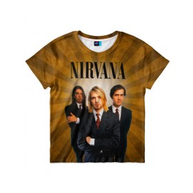 Детская футболка 3D с принтом Nirvana , 100% гипоаллергенный полиэфир | прямой крой, круглый вырез горловины, длина до линии бедер, чуть спущенное плечо, ткань немного тянется | 90 | alternative | crimson | david grohl | foo fighters | grunge | kurt cobain | music | nirvana | rip | rock | smile | гранж | группа | девяностые | курт кобейн | музыка | нирвана | рок