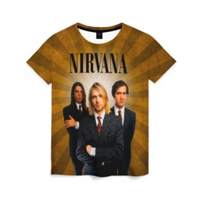 Женская футболка 3D с принтом Nirvana , 100% полиэфир ( синтетическое хлопкоподобное полотно) | прямой крой, круглый вырез горловины, длина до линии бедер | 90 | alternative | crimson | david grohl | foo fighters | grunge | kurt cobain | music | nirvana | rip | rock | smile | гранж | группа | девяностые | курт кобейн | музыка | нирвана | рок