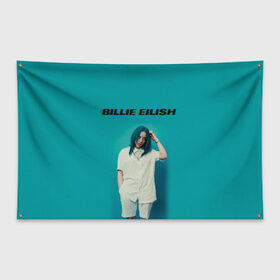 Флаг-баннер с принтом Billie Eilish , 100% полиэстер | размер 67 х 109 см, плотность ткани — 95 г/м2; по краям флага есть четыре люверса для крепления | ayelish | bad guy | billie eilish | eilish | билли айлиш | эйлиш | элиш