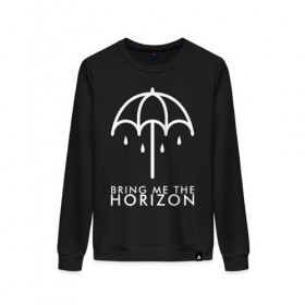 Женский свитшот хлопок с принтом BRING ME THE HORIZON , 100% хлопок | прямой крой, круглый вырез, на манжетах и по низу широкая трикотажная резинка  | bmth | bring me the horizon