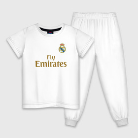 Детская пижама хлопок с принтом Азар Форма Реал Мадрид 19/20 , 100% хлопок |  брюки и футболка прямого кроя, без карманов, на брюках мягкая резинка на поясе и по низу штанин
 | 2019 | 2020 | azar | hazard | madrid | real | азар | домашняя | еден | мадрид | реал | сливочные | форма | футбольная | эден
