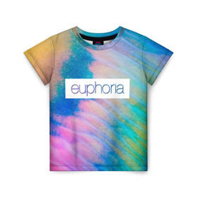 Детская футболка 3D с принтом сериал Euphoria , 100% гипоаллергенный полиэфир | прямой крой, круглый вырез горловины, длина до линии бедер, чуть спущенное плечо, ткань немного тянется | Тематика изображения на принте: zendaya | зендея | ру беннетт | сериал euphoria | эйфория