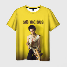 Мужская футболка 3D с принтом Sid Vicious , 100% полиэфир | прямой крой, круглый вырез горловины, длина до линии бедер | Тематика изображения на принте: england | music | my way | no future | sid and nancy | sid vicious | trash | музыка | панк | рок | сид вишес | сид и ненси