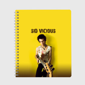 Тетрадь с принтом Sid Vicious , 100% бумага | 48 листов, плотность листов — 60 г/м2, плотность картонной обложки — 250 г/м2. Листы скреплены сбоку удобной пружинной спиралью. Уголки страниц и обложки скругленные. Цвет линий — светло-серый
 | england | music | my way | no future | sid and nancy | sid vicious | trash | музыка | панк | рок | сид вишес | сид и ненси