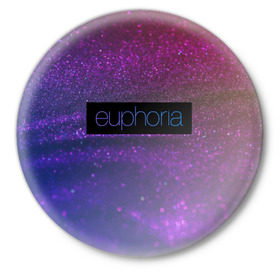 Значок с принтом сериал Euphoria ,  металл | круглая форма, металлическая застежка в виде булавки | zendaya | зендея | ру беннетт | сериал euphoria | эйфория