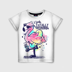 Детская футболка 3D с принтом Огненный фламинго , 100% гипоаллергенный полиэфир | прямой крой, круглый вырез горловины, длина до линии бедер, чуть спущенное плечо, ткань немного тянется | berd | dance | flamazing | flamingo | i look | kero kero bonito | to tally | кардмэйкинг | мир | птица | птицы | розовый