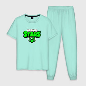 Мужская пижама хлопок с принтом BRAWLSTARS , 100% хлопок | брюки и футболка прямого кроя, без карманов, на брюках мягкая резинка на поясе и по низу штанин
 | android | brawl stars | games | mobile game | stars | игры | мобильные игры