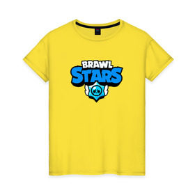 Женская футболка хлопок с принтом BRAWLSTARS , 100% хлопок | прямой крой, круглый вырез горловины, длина до линии бедер, слегка спущенное плечо | android | brawl stars | games | mobile game | stars | игры | мобильные игры