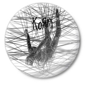 Значок с принтом Korn: The Nothing ,  металл | круглая форма, металлическая застежка в виде булавки | Тематика изображения на принте: alternative | heavy | korn | koяn | metal | rapcore | rock | the nothing | youll never find me | джонатан дэвис | корн | корни | коян | ню метал | нюметал | рок