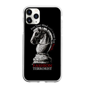 Чехол для iPhone 11 Pro матовый с принтом A Fashion Terrorist , Силикон |  | black | chess | cool | figure | horse | red | slogan | style | white | белый | конь | красный | лошадь | прикольный | слоган | стиль | фигура | черный | шахматы