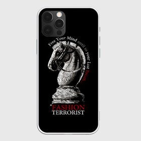 Чехол для iPhone 12 Pro Max с принтом A Fashion Terrorist , Силикон |  | black | chess | cool | figure | horse | red | slogan | style | white | белый | конь | красный | лошадь | прикольный | слоган | стиль | фигура | черный | шахматы
