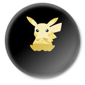 Значок с принтом Пикачу ,  металл | круглая форма, металлическая застежка в виде булавки | pikachu | pokeball | pokemon | пикачу | покебол | покемоны