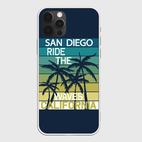 Чехол для iPhone 12 Pro Max с принтом California , Силикон |  | Тематика изображения на принте: california | cool | palm trees | san diego | stripes | travel | калифорния | пальмы | полосы | прикольный | путешествие | сан диего