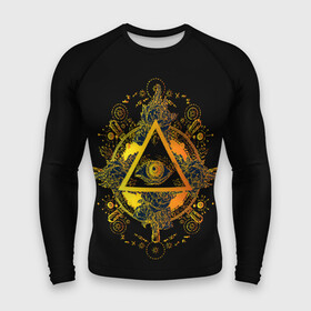 Мужской рашгард 3D с принтом Всевидящее око ,  |  | black | esoteric | eye | mystic | occult | orange | symbol | triangle | yellow | глаз | желтый | мистика | оккультизм | око | оранжевый | символ | треугольник | черный | эзотерика