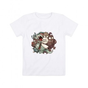 Детская футболка хлопок с принтом Little Monster , 100% хлопок | круглый вырез горловины, полуприлегающий силуэт, длина до линии бедер | Тематика изображения на принте: 