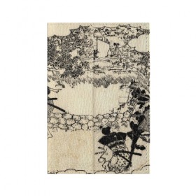 Обложка для паспорта матовая кожа с принтом Японская гравюра , натуральная матовая кожа | размер 19,3 х 13,7 см; прозрачные пластиковые крепления | Тематика изображения на принте: japan | japanese | искусство | картина | япония | японская гравюра | японская картина