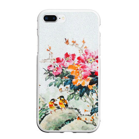 Чехол для iPhone 7Plus/8 Plus матовый с принтом Японские цветы , Силикон | Область печати: задняя сторона чехла, без боковых панелей | japan | japanese | искусство | картина | цветы | япония | японская гравюра | японская картина