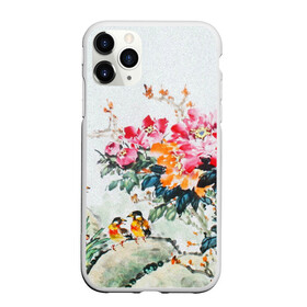 Чехол для iPhone 11 Pro матовый с принтом Японские цветы , Силикон |  | japan | japanese | искусство | картина | цветы | япония | японская гравюра | японская картина