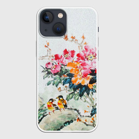 Чехол для iPhone 13 mini с принтом Японские цветы ,  |  | japan | japanese | искусство | картина | цветы | япония | японская гравюра | японская картина