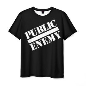 Мужская футболка 3D с принтом Public Enemy , 100% полиэфир | прямой крой, круглый вырез горловины, длина до линии бедер | public enemy | rap | реп | рэп