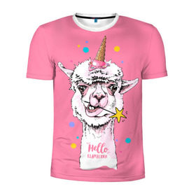 Мужская футболка 3D спортивная с принтом Hello llamacorn , 100% полиэстер с улучшенными характеристиками | приталенный силуэт, круглая горловина, широкие плечи, сужается к линии бедра | Тематика изображения на принте: alpaca | animal | carnival | cool | cup | head | horn | ice cream | llama | look | pink | slogan | star | unicorn | waffle | альпака | вафельный | взгляд | голова | единорог | животное | звезда | карнавал | лама | мороженое | привет | прикольный | р