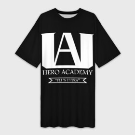 Платье-футболка 3D с принтом UA HERO ACADEMY logo ,  |  | anime | my hero academy | аниме | моя геройская академия