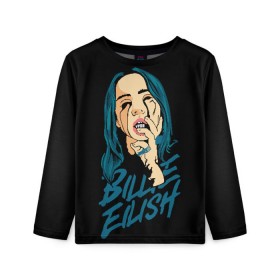 Детский лонгслив 3D с принтом billie eilish , 100% полиэстер | длинные рукава, круглый вырез горловины, полуприлегающий силуэт
 | billie eilish | билли айлиш | билли элиш