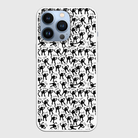 Чехол для iPhone 13 Pro с принтом ЪУЪ ,  |  | cursed cat | meme | pattern | truxkot19 | кот мем | мем с котом | мемы | паттерн | прикол | съука | черный кот | ъуъ съука | юмор