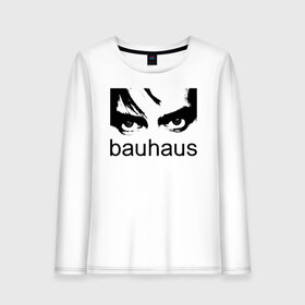 Женский лонгслив хлопок с принтом Bauhaus , 100% хлопок |  | bauhaus | goth | gothic | peter murphy | punk | rock | альтернатива | баухаус | баухус | бахус | бухус | готика | готичная | готичный | готы | панк | питер мерфи | пост панк | рок | хардрок