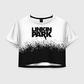 Женская футболка Cropp-top с принтом LINKIN PARK , 100% полиэстер | круглая горловина, длина футболки до линии талии, рукава с отворотами | chester bennington | linkin park | mike shinoda | линкин парк