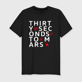 Мужская футболка премиум с принтом 30 SECONDS TO MARS , 92% хлопок, 8% лайкра | приталенный силуэт, круглый вырез ворота, длина до линии бедра, короткий рукав | 