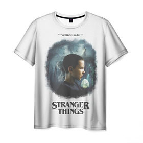 Мужская футболка 3D с принтом STRANGER THINGS , 100% полиэфир | прямой крой, круглый вырез горловины, длина до линии бедер | 11 | eleven | stranger | things | дела | крайне | оди | одиннадцатая | одиннадцать | очень | события | странные