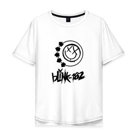 Мужская футболка хлопок Oversize с принтом BLINK-182 , 100% хлопок | свободный крой, круглый ворот, “спинка” длиннее передней части | 