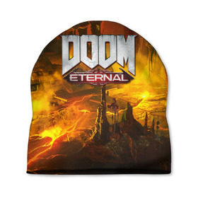 Шапка 3D с принтом DOOM ETERNAL , 100% полиэстер | универсальный размер, печать по всей поверхности изделия | doom | doom eternal | game | дум