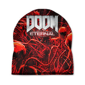 Шапка 3D с принтом DOOM ETERNAL , 100% полиэстер | универсальный размер, печать по всей поверхности изделия | doom | doom eternal | game | дум